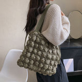 Drawstring Quilted Shoulder Bag - Flyclothing LLC