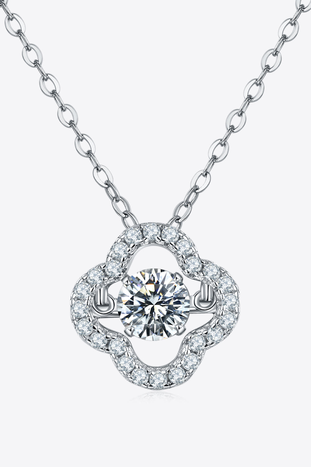 Moissanite Four Leaf Clover Pendant Necklace - Flyclothing LLC