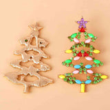 Christmas Tree Rhinestone Alloy Earrings - Flyclothing LLC