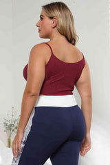 Plus Size Ribbed Spaghetti StrapTop - Flyclothing LLC