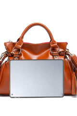 PU Leather Handbag with Tassels - Trendsi