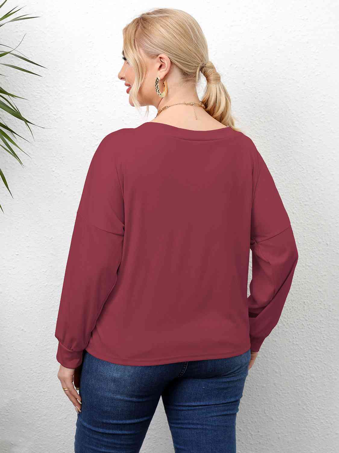 Plus Size Twisted Drop Shoulder T-Shirt - Flyclothing LLC