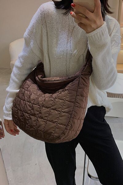 Large Quilted Shoulder Bag - Flyclothing LLC