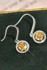 18K Platinum-Plated Moissanite Drop Earrings - Flyclothing LLC