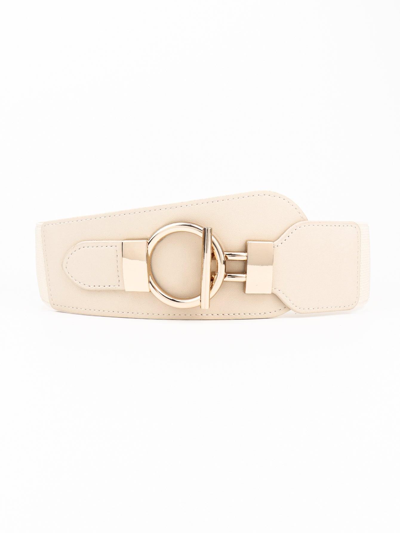 PU Elastic Wide Belt with Alloy Buckle - Flyclothing LLC