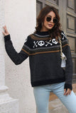 Ribbed Round Neck Long Sleeve Pullover Sweater - Flyclothing LLC