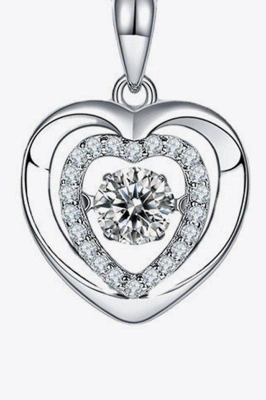 Moissanite Heart Pendant Necklace - Flyclothing LLC