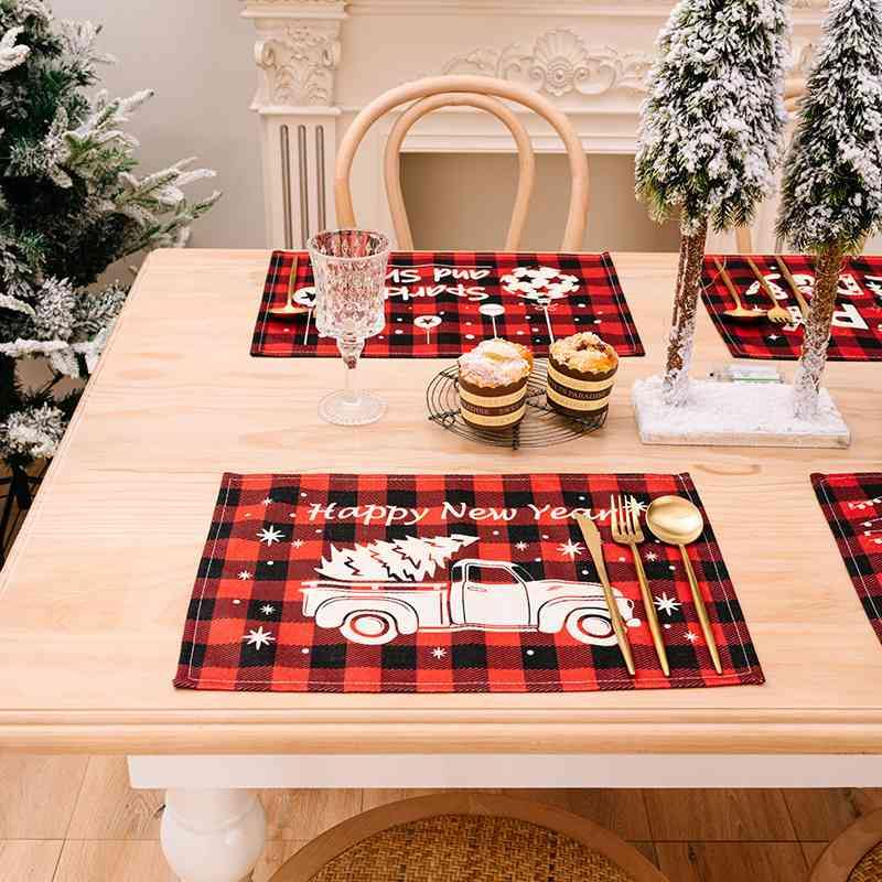 Assorted 2-Piece Plaid Placemats - Trendsi