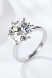 Platinum-Plated 5 Carat  Moissanite Solitaire Ring - Flyclothing LLC