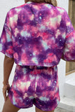 Printed Half Sleeve Top and Shorts Lounge Set - Flyclothing LLC