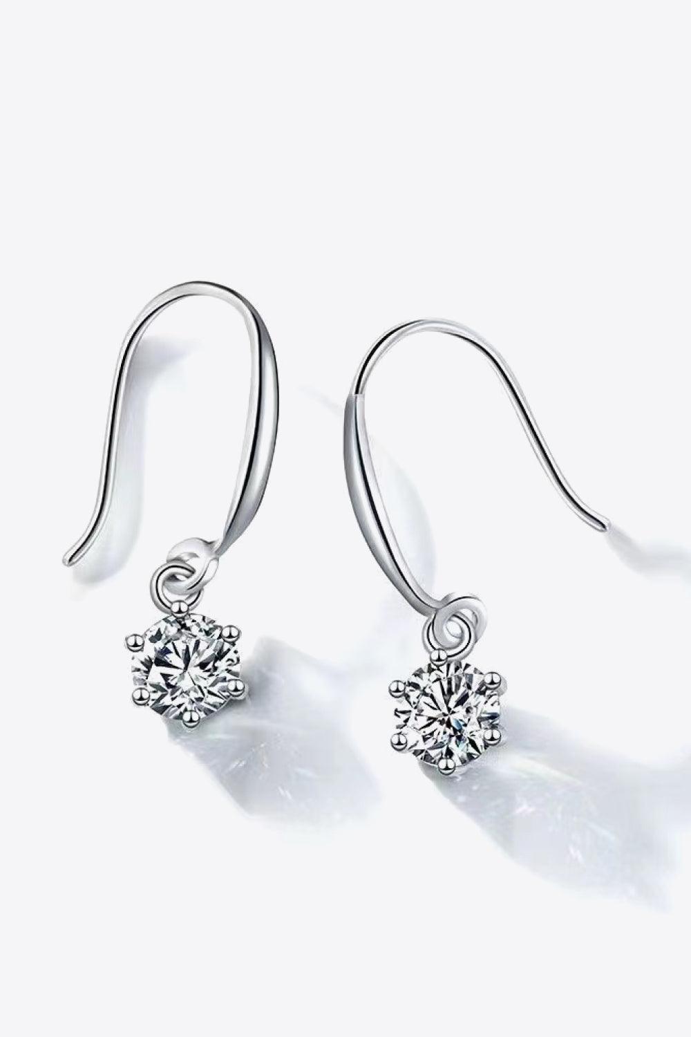 2 Carat Moissanite 6-Prong Drop Earrings - Flyclothing LLC