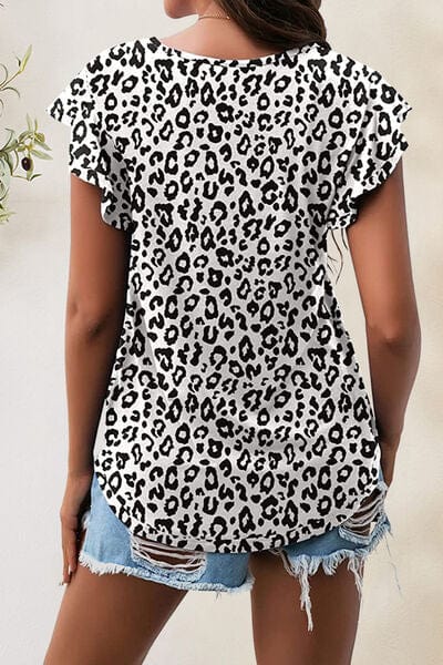 Printed Round Neck Short Sleeve T-Shirt - Trendsi