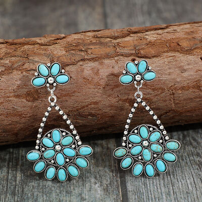 Artificial Turquoise Teardrop Earrings - Flyclothing LLC