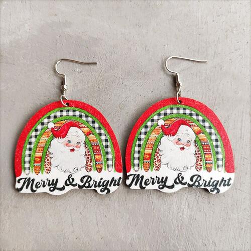 Christmas Themed Wood Dangle Earrings - Flyclothing LLC