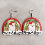 Christmas Themed Wood Dangle Earrings - Flyclothing LLC