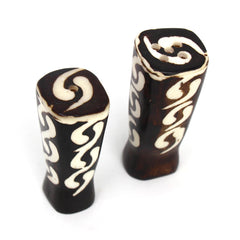 African Natural Bone Salt & Pepper Shakers, Traditional Batik Designs - Flyclothing LLC