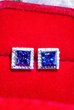 925 Sterling Silver 4 Carat Moissanite Square Earrings - Flyclothing LLC