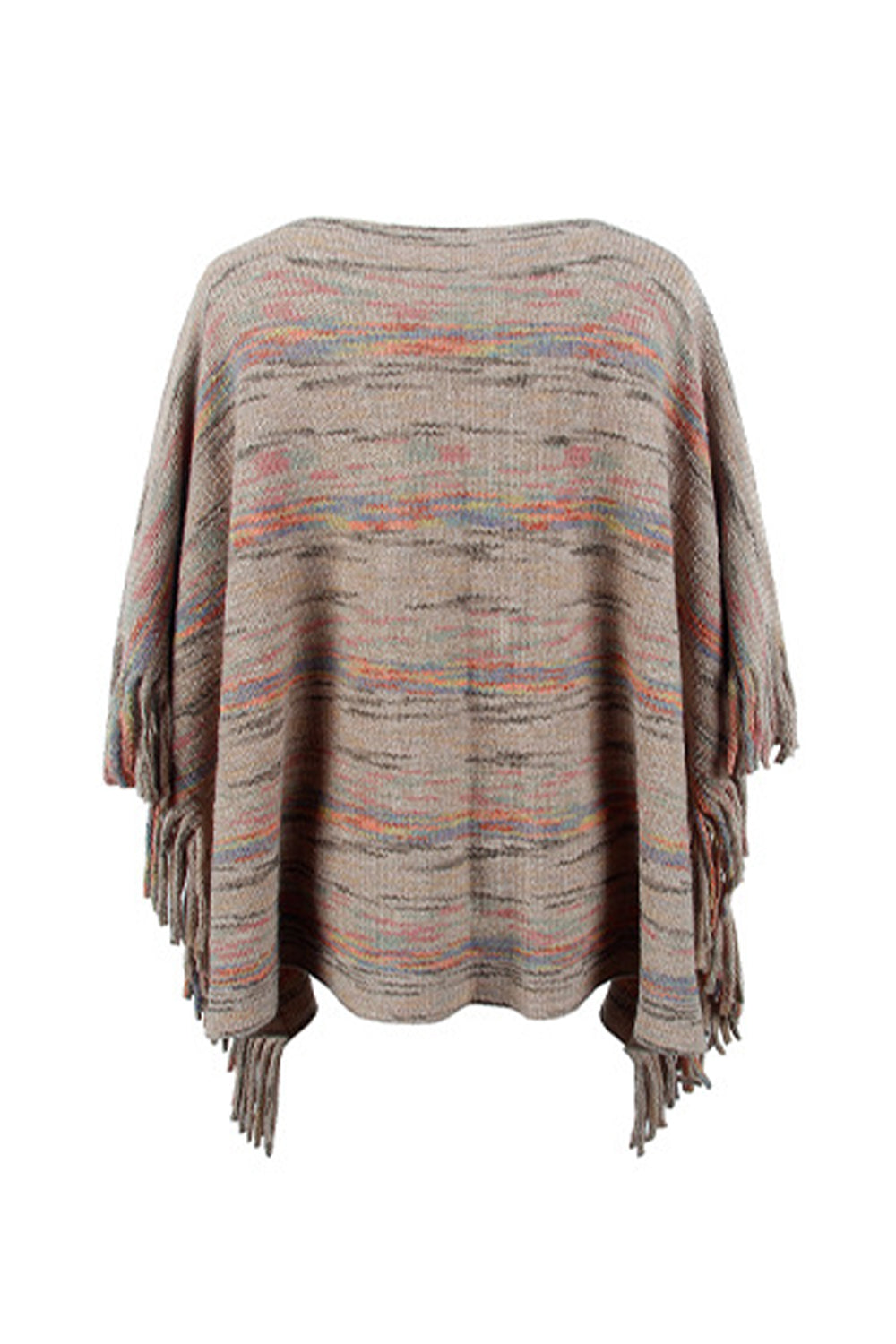 Round Neck Fringe Detail Sleeve Poncho – Flyclothing LLC