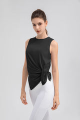 Slit Round Neck Tank - Flyclothing LLC