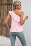 Eyelet One-Shoulder Tank - Trendsi