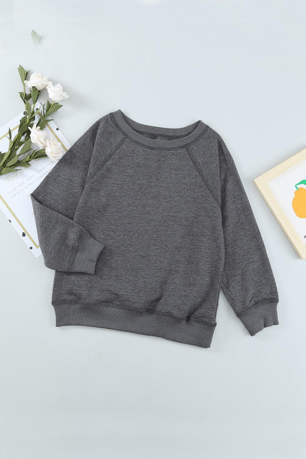 Girls Raglan Sleeve Ribbed Trim Sweatshirt – Flyclothing LLC