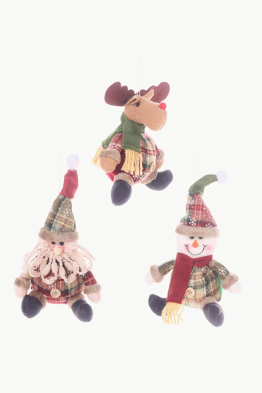 3-Pack Plush Christmas Figure Ornaments - Flyclothing LLC