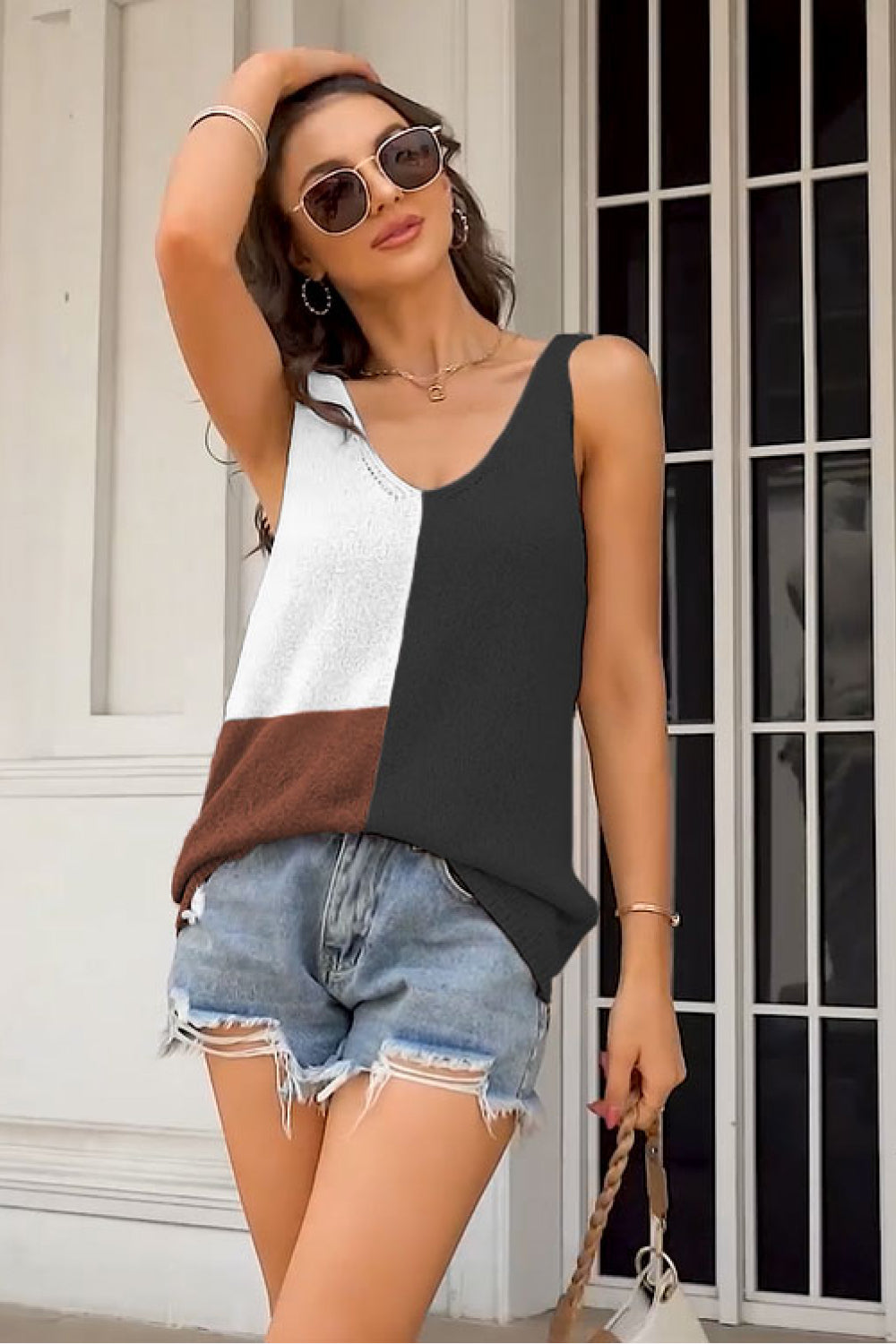 Color Block Knit Tank - Flyclothing LLC