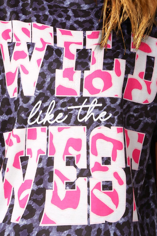 Slogan Graphic Leopard Tee - Flyclothing LLC