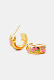 Stainless Steel 18K Gold Plated Ring Shape C-Hoop Earrings - Flyclothing LLC