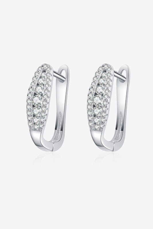 Moissanite Rhodium-Plated Earrings - Flyclothing LLC