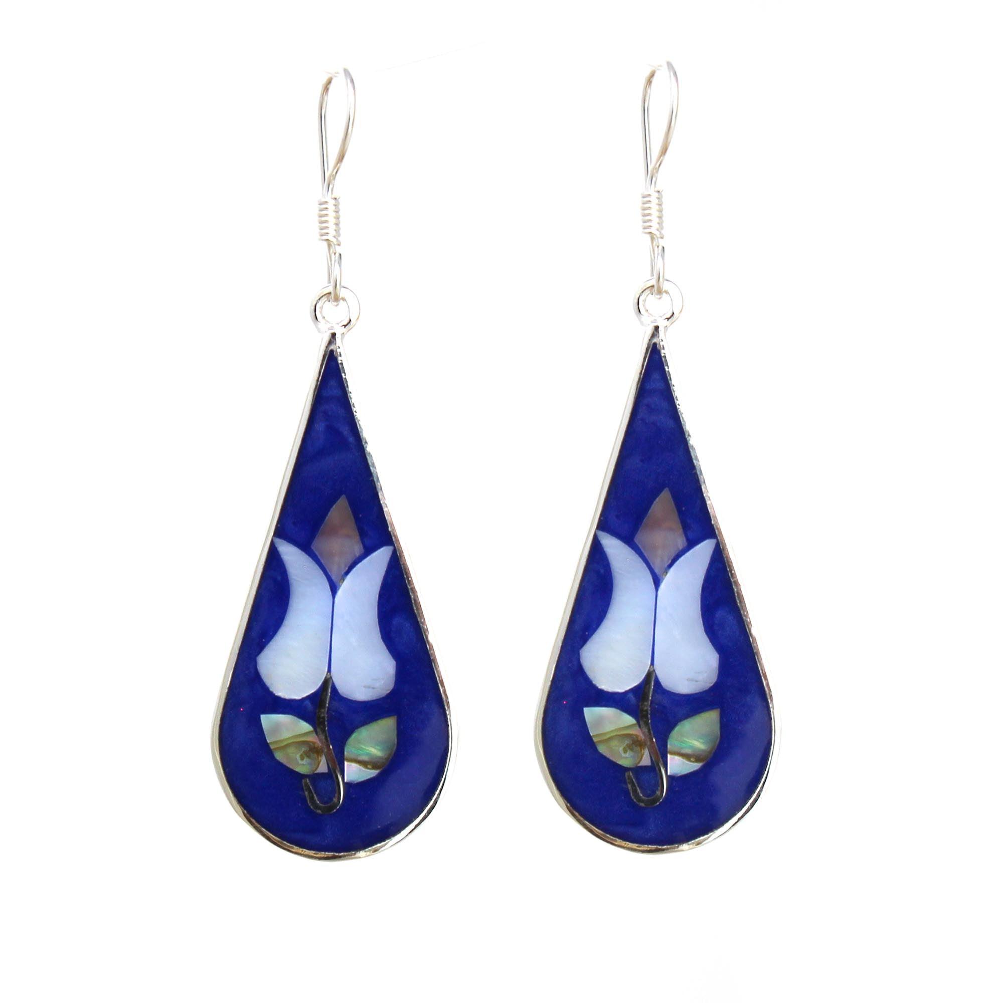 Tulip Abalone Teardrop Earrings - Flyclothing LLC