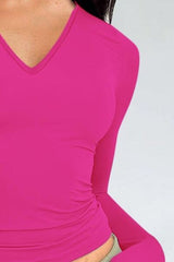 V-Neck Long Sleeve T-Shirt - Flyclothing LLC