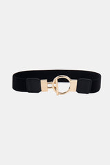 Circle Shape Buckle Zinc Alloy Buckle PU Leather Belt - Trendsi