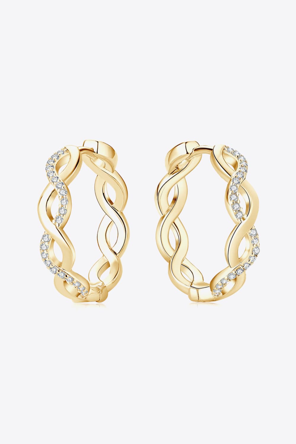 Moissanite Crisscross Hoop Earrings - Flyclothing LLC