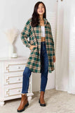 Double Take Plaid Collared Neck Long Sleeve Shirt - Flyclothing LLC