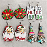 Christmas Themed Wood Dangle Earrings - Flyclothing LLC