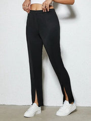 Slit Elastic Waist Pants - Flyclothing LLC