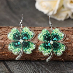 Lucky Clover Acrylic Dangle Earrings - Flyclothing LLC