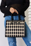 David Jones Argyle Pattern PU Leather Handbag - Flyclothing LLC