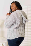 Woven Right Cable-Knit Hooded Sweater - Flyclothing LLC