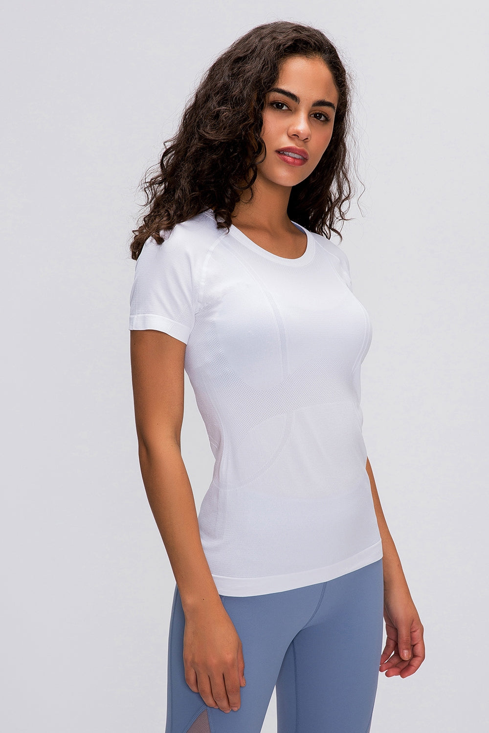 Round Neck Short Sleeve Active T-Shirt - Flyclothing LLC