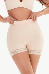 Full Size Pull-On Lace Trim Shaping Shorts - Trendsi