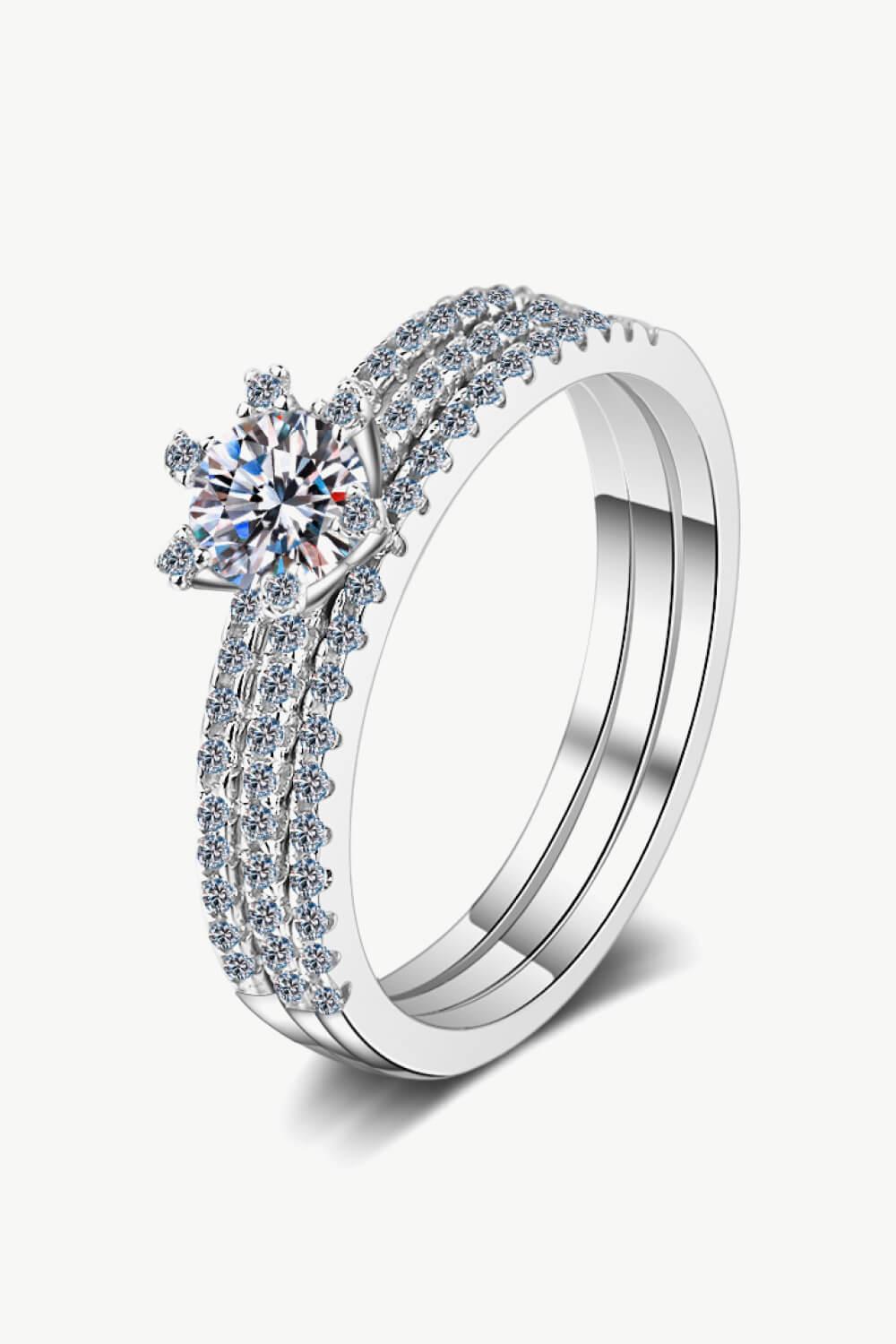 1 Carat Moissanite 925 Sterling Silver Ring - Flyclothing LLC