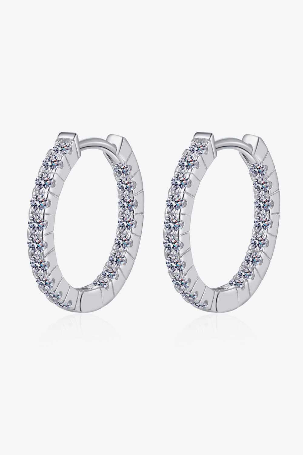 Moissanite 925 Sterling Silver Huggie Earrings - Flyclothing LLC