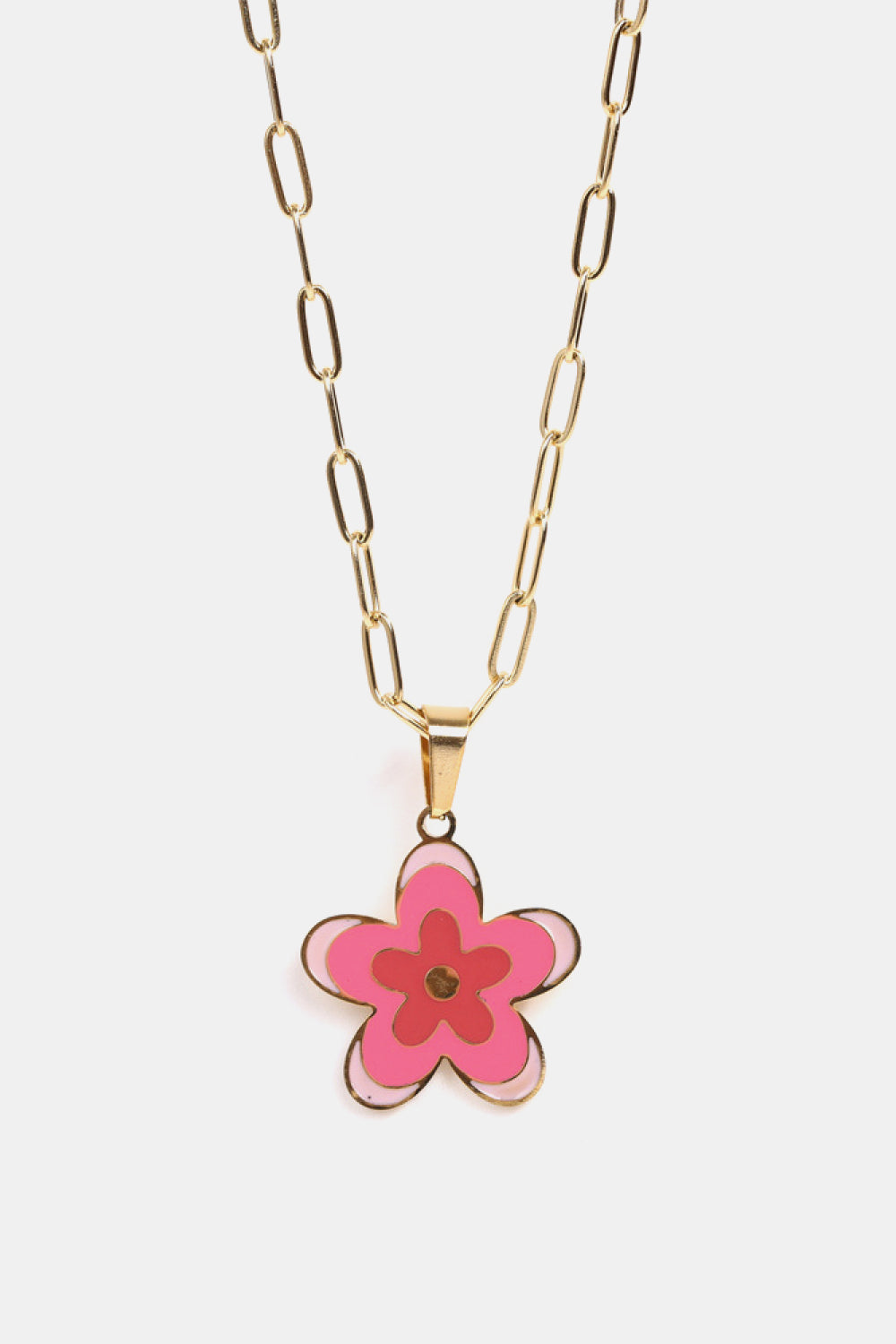 Flower Pendant Stainless Steel Necklace - Flyclothing LLC