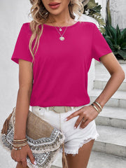 Beads Trim Back Twisted Blouse - Trendsi