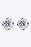 It's Your Day Moissanite Rhodium-Plated Stud Earrings - Flyclothing LLC