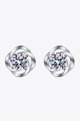 It's Your Day Moissanite Rhodium-Plated Stud Earrings - Flyclothing LLC