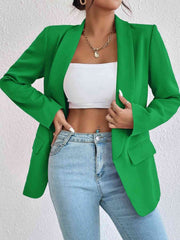 Shawl Collar Long Sleeve Blazer - Flyclothing LLC