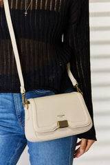 David Jones PU Leather Crossbody Bag - Trendsi